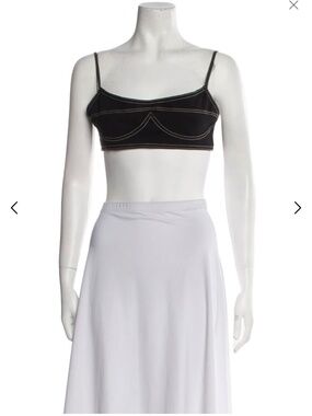 Are you Am I Square Neckline Sleeveless Crop top